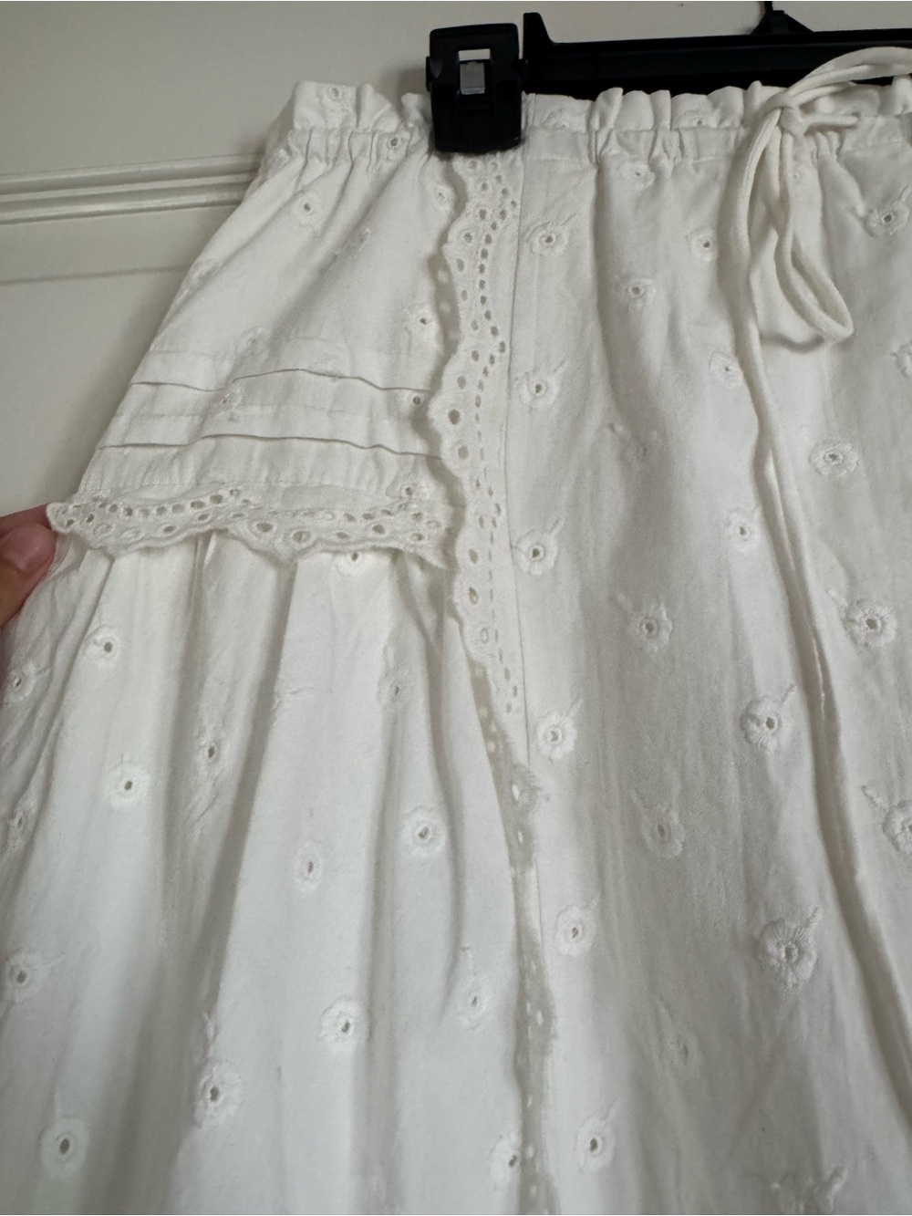 Women's Agatha lace trim embroidered Cream Eyelet Skirt - Picture 5 of 7